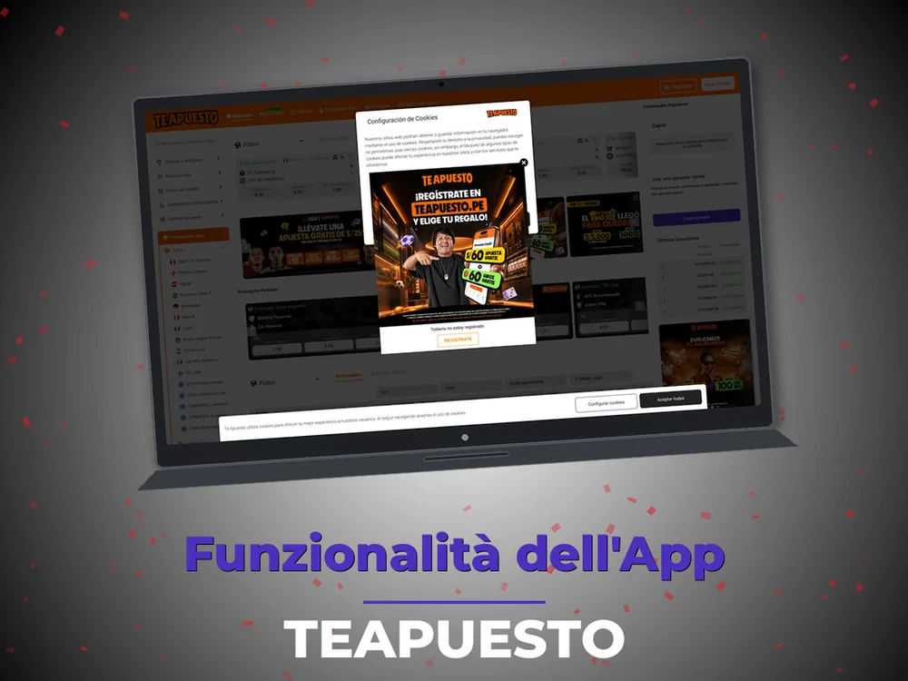 Teapuesto - Funzionalità dell'App